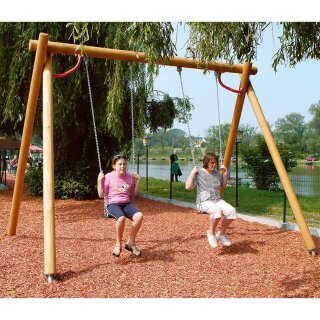 Hohe Doppelschaukel aus Lärchenholz