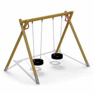 Hohe Doppelschaukel aus Lärchenholz