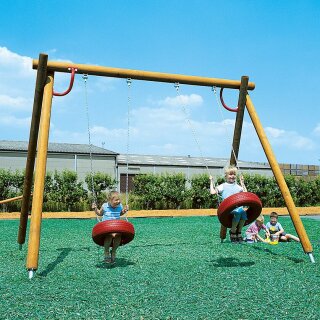 Hohe Doppelschaukel aus Lärchenholz