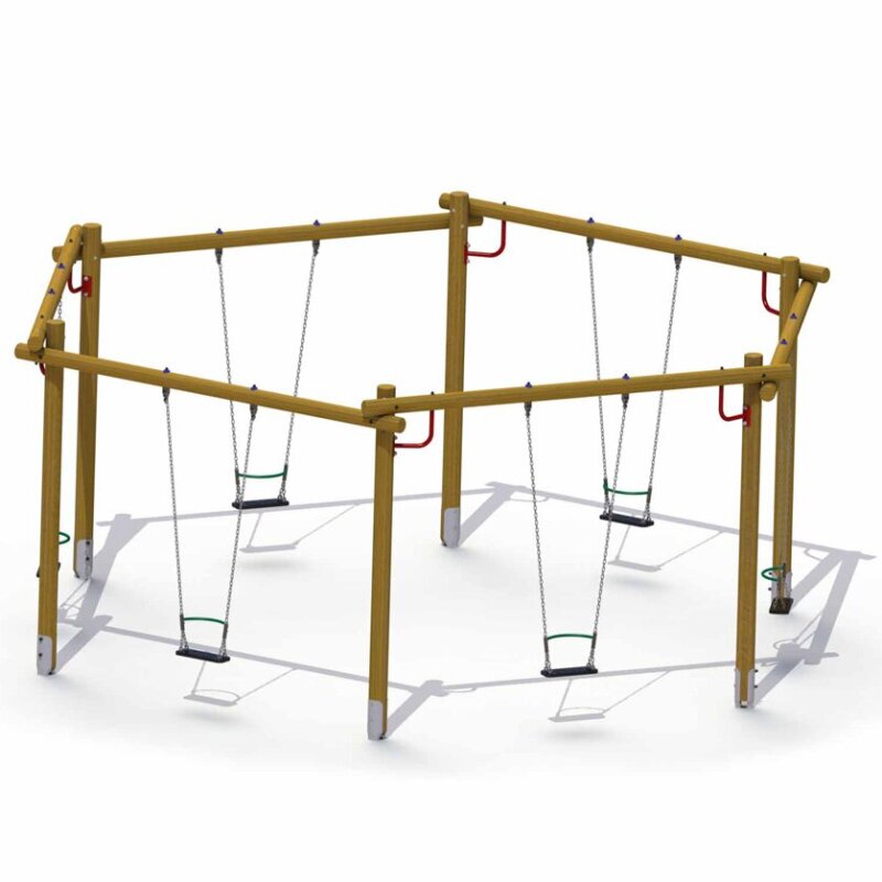 Sechseckschaukel aus Lärchenholz
