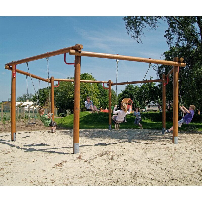 Sechseckschaukel aus Lärchenholz