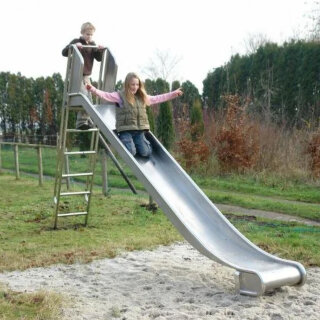 Edelstahlrutsche mit Leiter, geprüft und zertifiziert für den öffentlichen Bereich