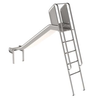 Edelstahlrutsche mit Leiter, geprüft und zertifiziert für den öffentlichen Bereich