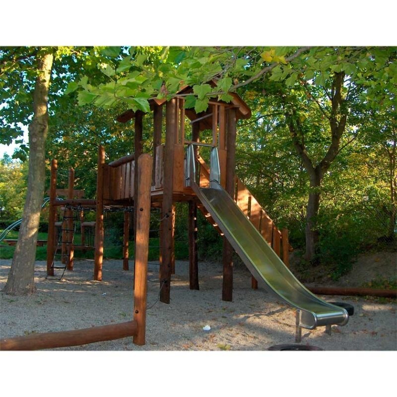 Edelstahlrutsche mit Ohren für Podest und Hang Breite 50 cm geprüft und zertifiziert für den öffentlichen Bereich