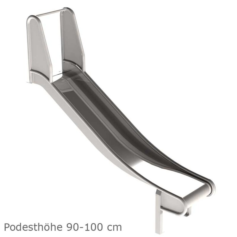 Edelstahlrutsche mit Ohren für Podest und Hang Breite 50 cm geprüft und zertifiziert für den öffentlichen Bereich