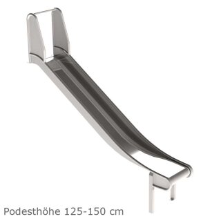 Edelstahlrutsche mit Ohren für Podest und Hang Breite 50 cm