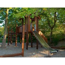 Edelstahlrutsche mit Ohren für Podest und Hang...