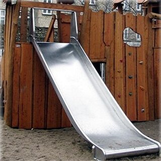 Edelstahlrutsche mit Ohren für Podest und Hang Breite 100 cm geprüft und zertifiziert für den öffentlichen Bereich