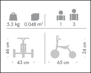 Mini Rutschdreirad mit Lenkrad Winther