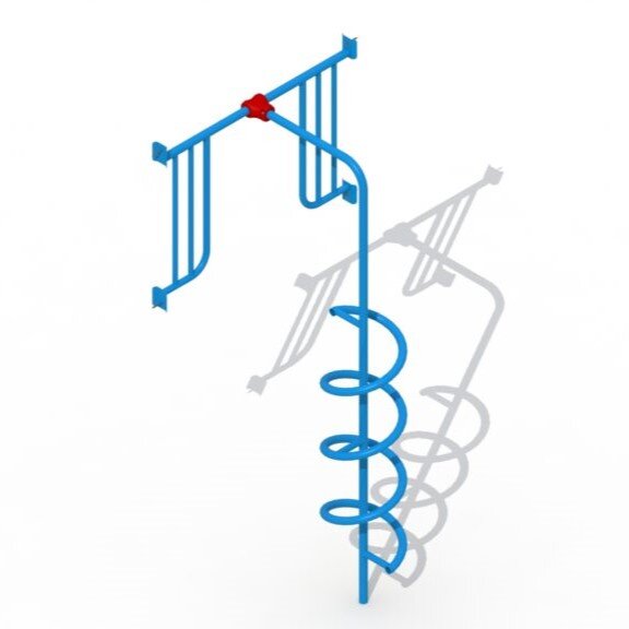 Spiralrutschstange zum Anbau an einen Spielturm