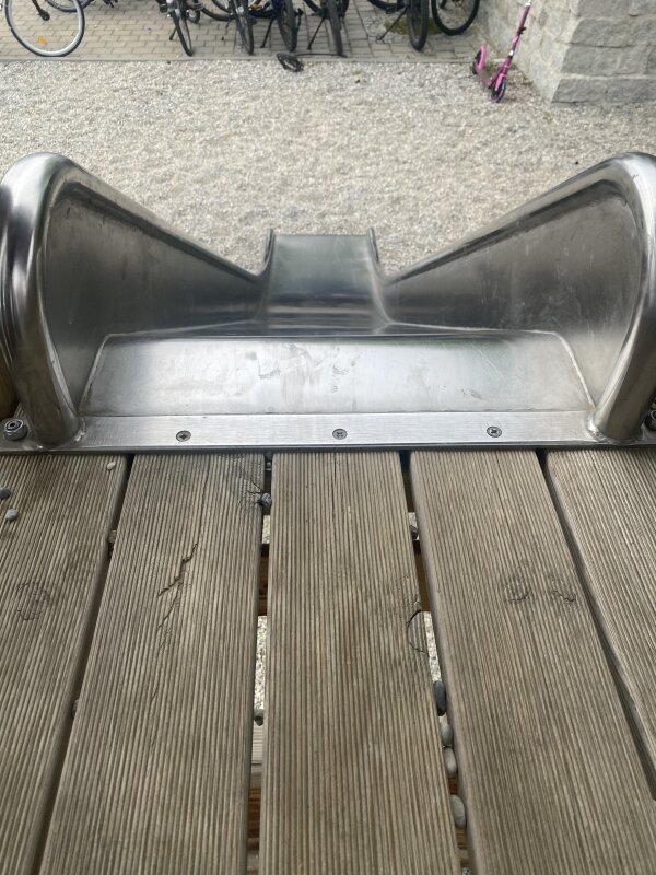 Edelstahlrutsche für Podest und Hang Breite 50 cm