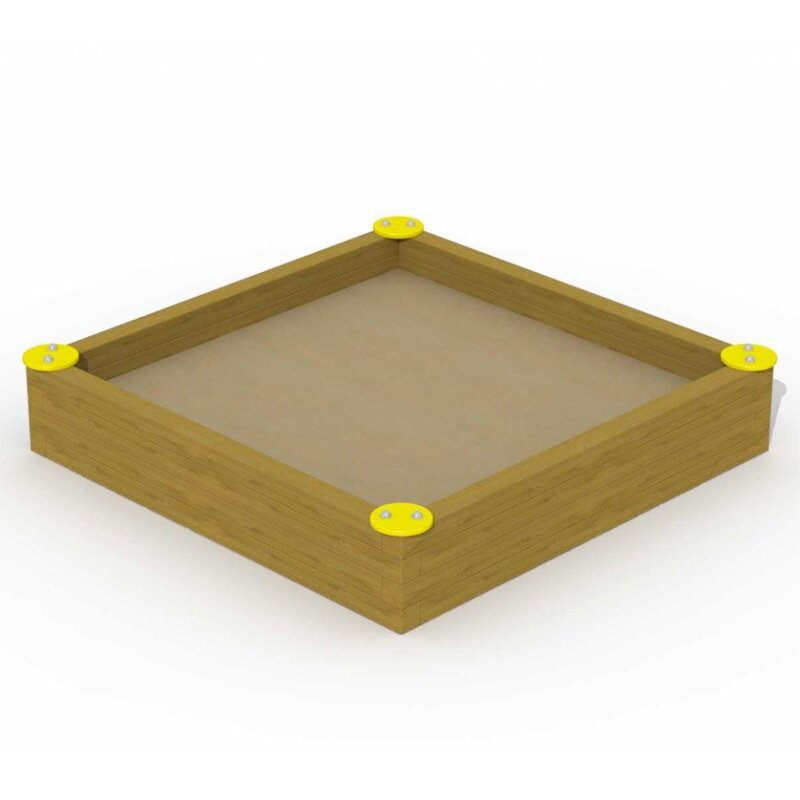 Sandkasten in Lärche mit Sitzplätzen