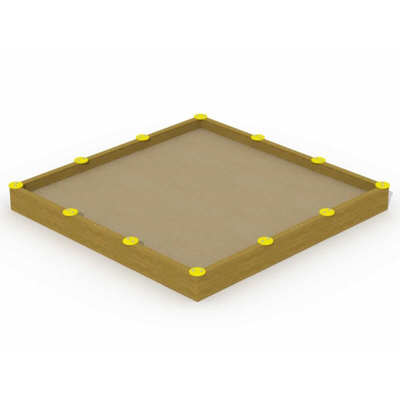 Sandkasten in Lärche mit Sitzplätzen