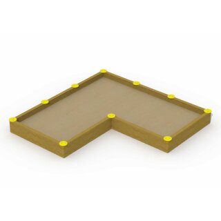 Sandkasten in Lärche mit Sitzplätzen