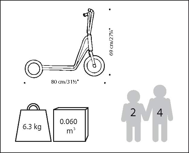 Mini Roller mit 2 Hinterrädern Winther