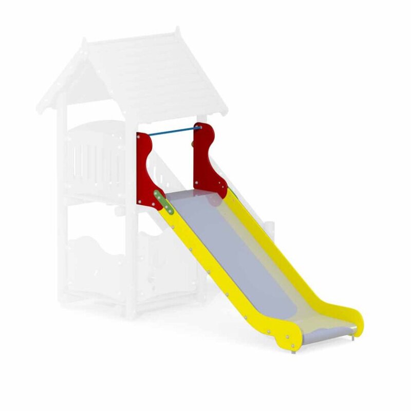 Anbaurutschbahn aus Edelstahl, Breite 1 m