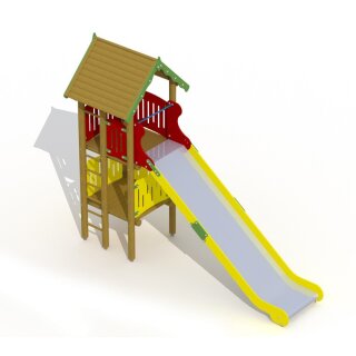 Anbaurutschbahn aus Edelstahl, Breite 1 m